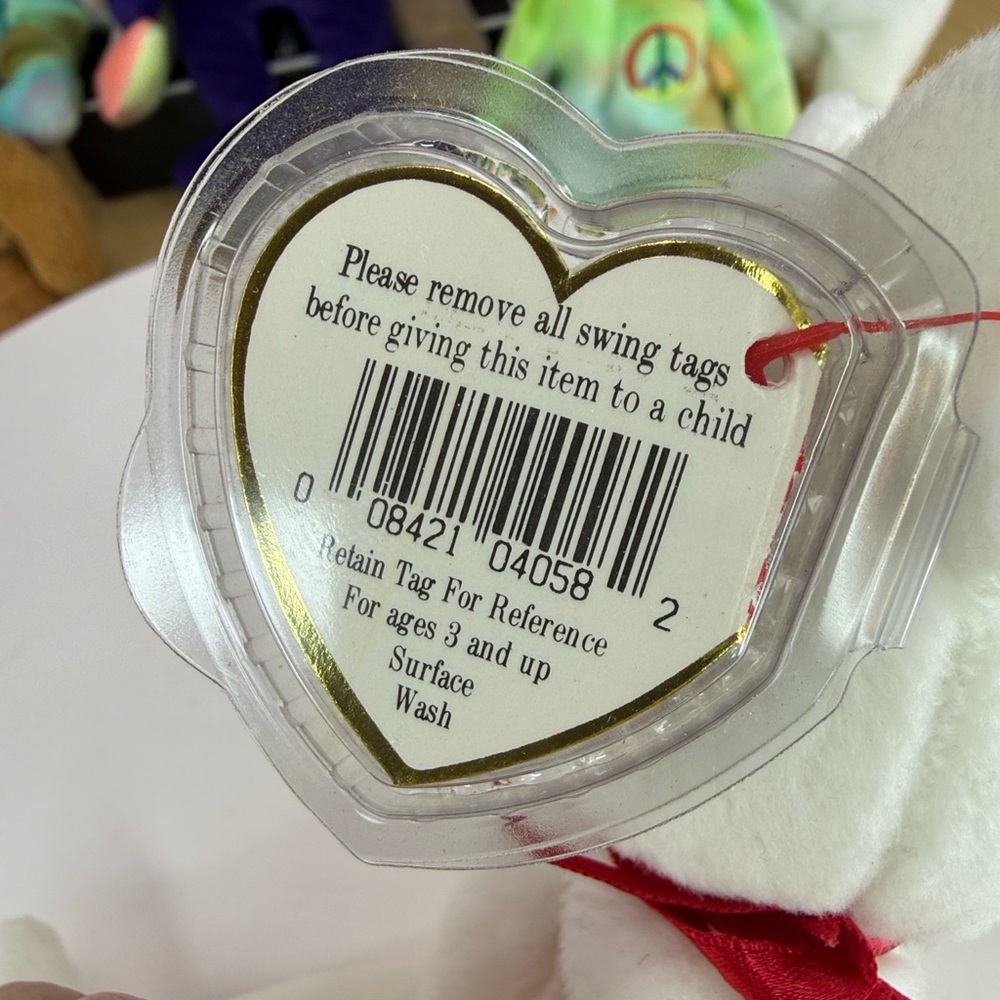 ❤️Rare Factory Sticker/PVC/German Nürnberg Tag - TY Valentino Beanie Baby 1994 - Picture 9 of 17